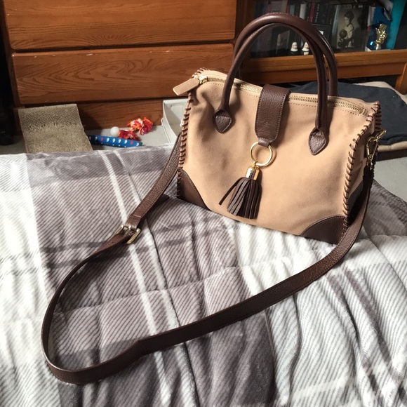 NWOT Talbots Suede/Leather Bag - Picture 1 of 8